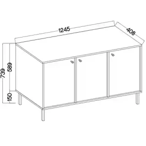 Trojdverová komoda Sakai 2 3F T813 Béžová