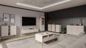 Komoda s jednými dverami a tromi zásuvkami Sakai 3 1F 3S T824 Béžová