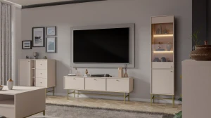 Stojaca RTV skrinka Sakai 3 3K T303 Béžová