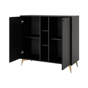 Dvojdverová komoda Sakai 1 2F T822 Čierna