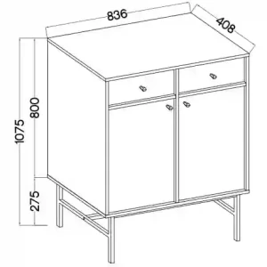 Komoda s zásuvkami Sakai 3 2F 2S T826 Čierna