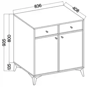 Komoda s zásuvkami Sakai 1 2F 2S T826 Eukalyptus