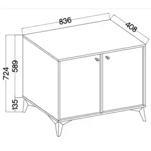 Dvojdverová komoda Sakai 1 2F T812 Eukalyptus