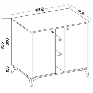 Dvojdverová komoda Sakai 1 2F T822 Eukalyptus