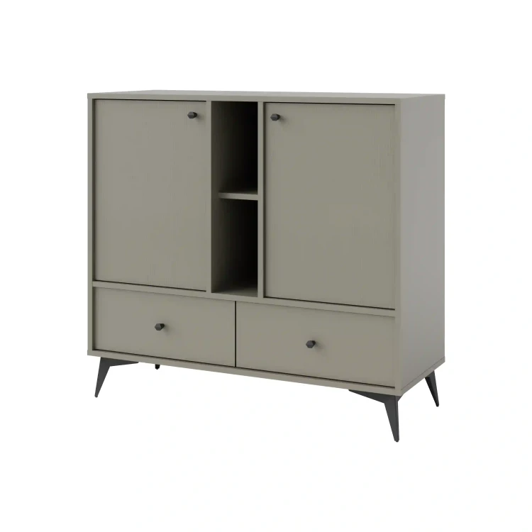 Komoda s dvoma dverami a dvoma zásuvkami Sakai 1 2F 2S T825 Eukalyptus