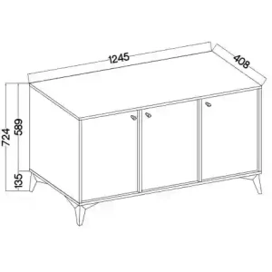 Trojdverová komoda Sakai 1 3F T813 Eukalyptus