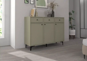 Komoda s tromi dverami a tromi zásuvkami Sakai 1 3F 3S T827 Eukalyptus