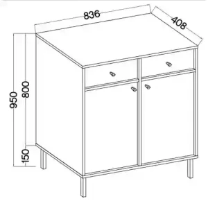 Komoda s zásuvkami Sakai 2 2F 2S T826 Eukalyptus