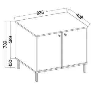 Dvojdverová komoda Sakai 2 2F T812 Eukalyptus