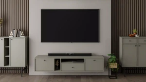 Závesná RTV skrinka s jednou zásuvkou Sakai 4 2K 1S T313 Eukalyptus