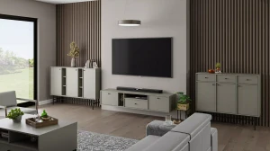 Závesná RTV skrinka s jednou zásuvkou Sakai 4 2K 1S T313 Eukalyptus