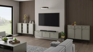Závesná RTV skrinka Sakai 4 3K T303 Eukalyptus