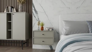 Nočný stolík s zásuvkami do spálne Sakai 4 2S T801 Eukalyptus