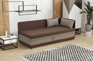 Jednolôžková posteľ s úložným priestorom Hirek Eko 80x180 Hnedá/Béžová