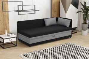 Jednolôžková posteľ s úložným priestorom Hirek Eko 90x200 Čierna/Sivá