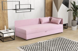 Jednolôžková posteľ s úložným priestorom Hirek Eko 90x200 Ružová