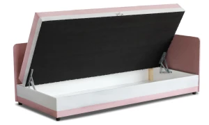 Jednolôžková posteľ s úložným priestorom Hirek Eko 90x200 Ružová/Sivá