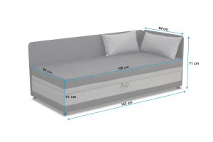 Jednolôžková posteľ s boxom Hirek 80x180 Hnedá/Béžová