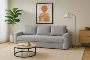 Rozkladacia pohovka s funkciou spania SILVER 3 boucle sivá