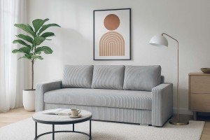 Rozkladacia pohovka s funkciou spania SILVER 3 manšester sivá