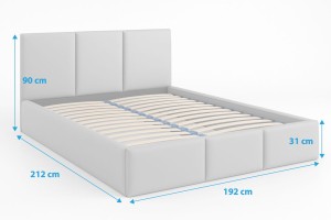Čalúnená posteľ s úložným priestorom VELORA 180x200 ekokoža čierna
