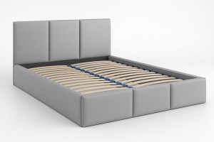 Čalúnená posteľ s úložným priestorom VELORA 180x200 ekokoža biela