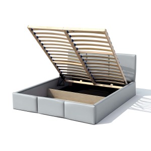 Čalúnená posteľ s úložným priestorom VELORA 180x200 ekokoža grafit