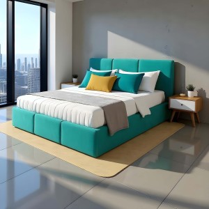 Čalúnená posteľ s úložným priestorom VELORA 180x200 tyrkysová