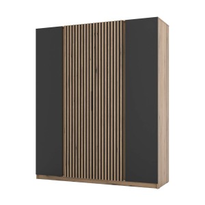 Šatníková skriňa do predsiene a spálne 4-dverová s lamelami Dravero EV/BL-EV 2F 2LAM