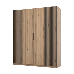 Šatníková skriňa do predsiene a spálne 4-dverová s lamelami Dravero EV/EV-BL 2LAM 2F