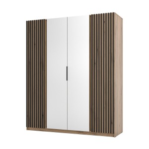 Šatníková skriňa do predsiene a spálne 4-dverová so zrkadlom Dravero EV/EV-BL 2LAM 2L