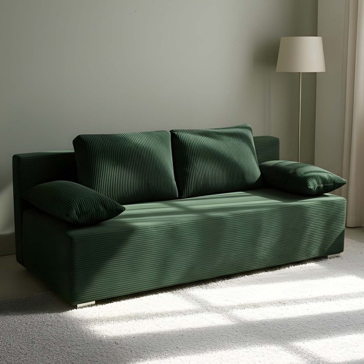 Rozkladacia pohovka Lunera Prima 2 manšester zelená