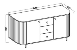 Komoda do obývačky s tromi zásuvkami Flana 823 2F3S Béžová