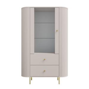 Vitrína do obývačky so presklenými dvierkami Flana 112 1F2S Béžová