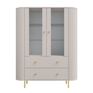 Vitrína do obývačky so presklenými dvierkami Flana 122 2F2S Béžová