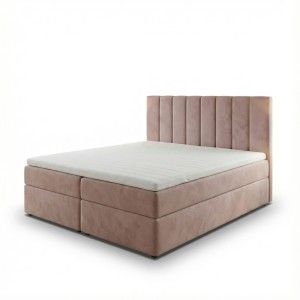 Kontinentálna posteľ 140x200 SONNO BELLO Púdrová ružová 2 úložné priestory