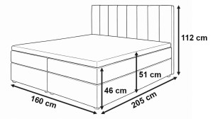 Kontinentálna posteľ 160x200 SONNO BELLO Čierna eko koža 2 úložné priestory
