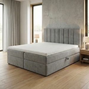 Kontinentálna posteľ 160x200 SONNO BELLO 2 úložné priestory 2 matrace bonell sivé