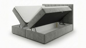 Kontinentálna posteľ 160x200 SONNO BELLO 2 úložné priestory 2 matrace bonell sivé