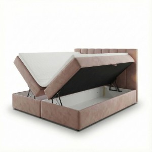 Kontinentálna posteľ 180x200 SONNO BELLO Púdrová ružová 2 úložné priestory