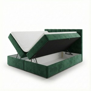 Kontinentálna posteľ 180x200 SONNO BELLO Fľaškovozelená 2 úložné priestory