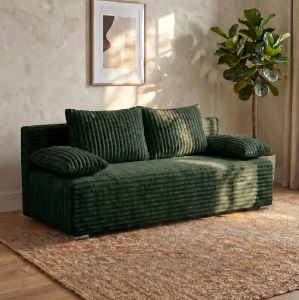 Rozkladacia pohovka s funkciou spania Lunera Prima 2 hrubý menčester zelená