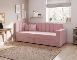 Jednolôžková váľanda s úložným priestorom Sovaro PRO 90x200 ružová