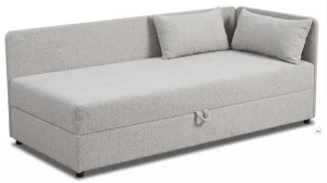Jednolôžková váľanda s úložným priestorom Hirek 80x180 bouclé baranček sivá