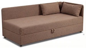 Jednolôžková váľanda s úložným priestorom Hirek 80x200 bouclé baranček hnedá