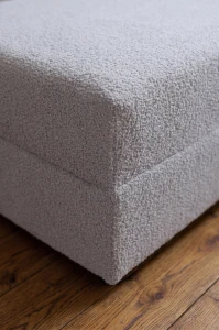 Jednolôžková váľanda s úložným priestorom Hirek 90x200 bouclé baranček béžová