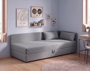 Váľanda jednolôžko s úložným priestorom Hirek Eko 80x200 Bouclé grafitová