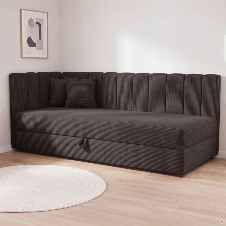 Jednolôžková posteľ Sovaro Plus 90x200 Menčester Antracitová