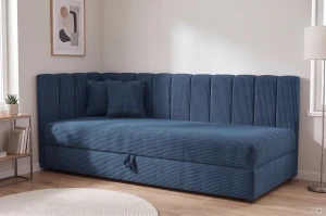Jednolôžková posteľ Sovaro Plus 120x200 Menčester Tmavomodrá