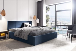 Čalúnená posteľ s matracom Katia 140x200 námornícka modrá